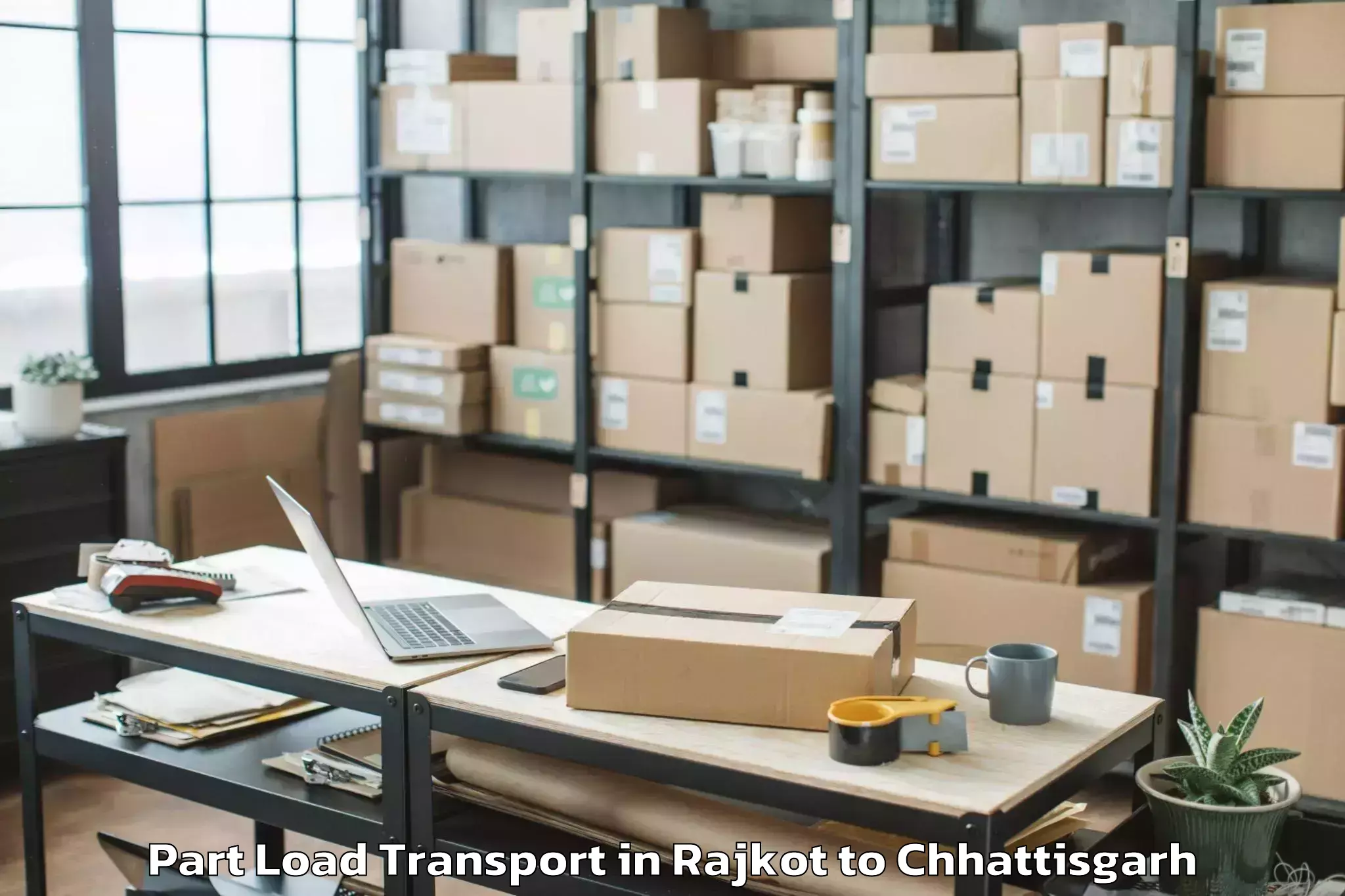 Reliable Rajkot to Dr Cv Raman University Bilaspu Part Load Transport